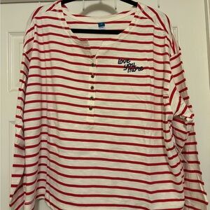 Old Navy White and Red Striped Top